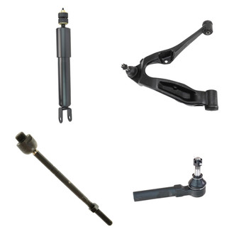 TRQ® - Front Passenger Side Shock Absorber with Control Arm and Tie Rod End Kit