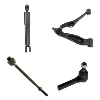 TRQ® - Front Passenger Side Shock Absorber with Control Arm and Tie Rod End Kit