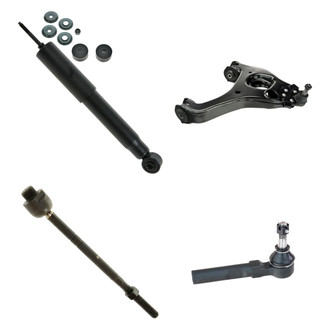 TRQ® - Front Passenger Side Shock Absorber with Control Arm and Tie Rod End Kit