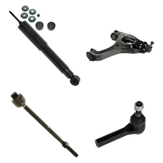 TRQ® - Front Passenger Side Shock Absorber with Control Arm and Tie Rod End Kit