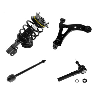 TRQ® - Shock Absorber with Control Arm and Tie Rod End Kit