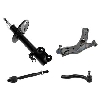 TRQ® - Front Passenger Side Shock Absorber with Control Arm and Tie Rod End Kit