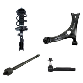 TRQ® - Front Passenger Side Complete Strut Assembly with Control Arm and Tie Rod End Kit
