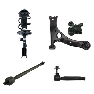 TRQ® - Front Passenger Side Complete Strut Assembly with Control Arm and Tie Rod End Kit