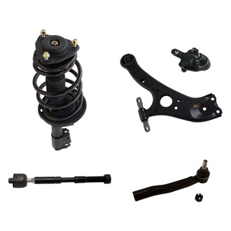 TRQ® - Front Passenger Side Complete Strut Assembly with Control Arm and Tie Rod End Kit