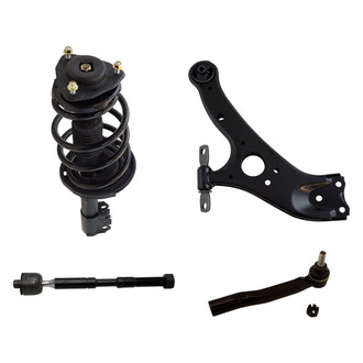 TRQ® - Front Passenger Side Complete Strut Assembly with Control Arm and Tie Rod End Kit
