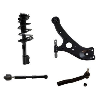 TRQ® - Front Passenger Side Complete Strut Assembly with Control Arm and Tie Rod End Kit
