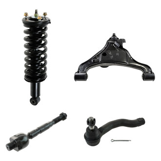 TRQ® - Shock Absorber with Control Arm and Tie Rod End Kit