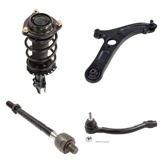 TRQ® - Front Passenger Side Complete Strut Assembly with Control Arm and Tie Rod End Kit