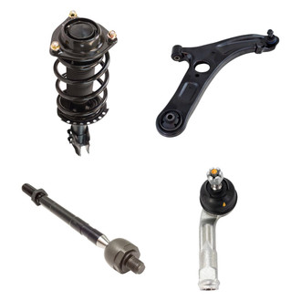 TRQ® - Front Passenger Side Complete Strut Assembly with Control Arm and Tie Rod End Kit