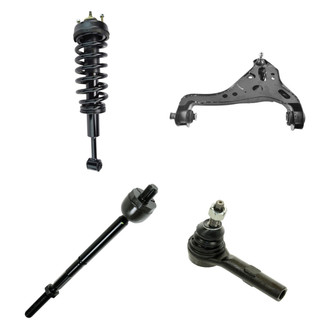 TRQ® - Front Passenger Side Complete Strut Assembly with Control Arm and Tie Rod End Kit