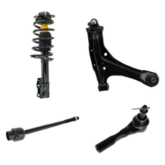 TRQ® - Front Passenger Side Complete Strut Assembly with Control Arm and Tie Rod End Kit