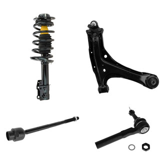 TRQ® - Front Passenger Side Complete Strut Assembly with Control Arm and Tie Rod End Kit