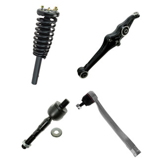 TRQ® - Front Passenger Side Complete Strut Assembly with Control Arm and Tie Rod End Kit
