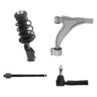 TRQ® - Front Passenger Side Complete Strut Assembly with Control Arm and Tie Rod End Kit
