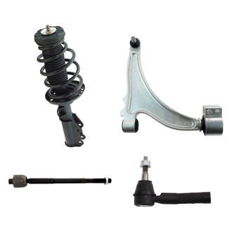 TRQ® - Front Passenger Side Complete Strut Assembly with Control Arm and Tie Rod End Kit