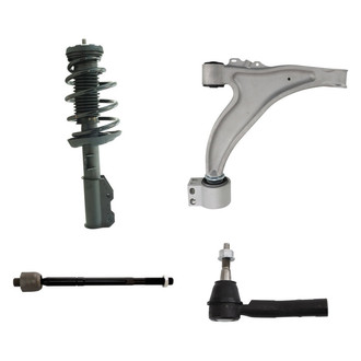 TRQ® - Front Passenger Side Complete Strut Assembly with Control Arm and Tie Rod End Kit