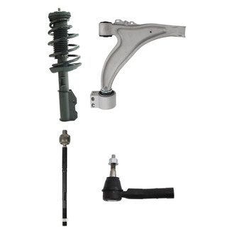 TRQ® - Front Passenger Side Complete Strut Assembly with Control Arm and Tie Rod End Kit