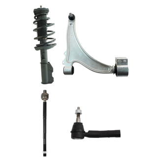 TRQ® - Front Passenger Side Complete Strut Assembly with Control Arm and Tie Rod End Kit