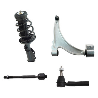 TRQ® - Front Passenger Side Complete Strut Assembly with Control Arm and Tie Rod End Kit