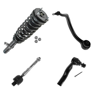 TRQ® - Front Passenger Side Complete Strut Assembly with Control Arm and Tie Rod End Kit