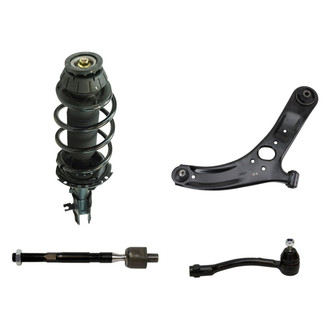 TRQ® - Front Passenger Side Complete Strut Assembly with Control Arm and Tie Rod End Kit