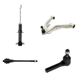 TRQ® - Front Passenger Side Shock Absorber with Control Arm and Tie Rod End Kit