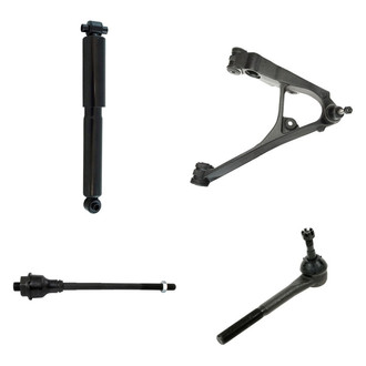 TRQ® - Front Passenger Side Shock Absorber with Control Arm and Tie Rod End Kit