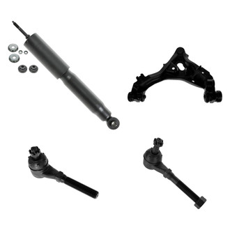 TRQ® - Front Passenger Side Shock Absorber with Control Arm and Tie Rod End Kit