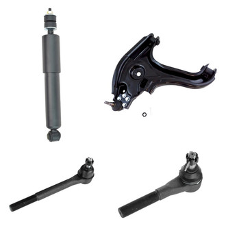 TRQ® - Front Passenger Side Shock Absorber with Control Arm and Tie Rod End Kit