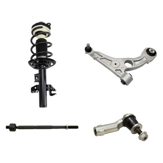 TRQ® - Front Passenger Side Shock Absorber with Control Arm and Tie Rod End Kit
