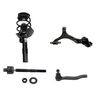 TRQ® - Front Passenger Side Complete Strut Assembly with Control Arm and Tie Rod End Kit