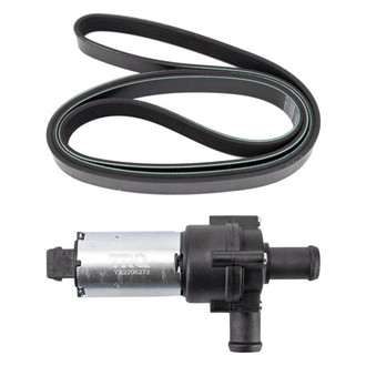 TRQ® - Engine Coolant Auxiliary Water Pump and Serpentine Belt Kit