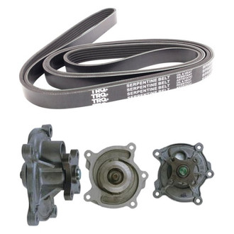 TRQ® - Engine Coolant Water Pump and Serpentine Belt Kit
