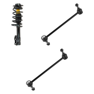 TRQ® - Front Passenger Side Complete Strut Assembly and Stabilizer Bar Link Kit