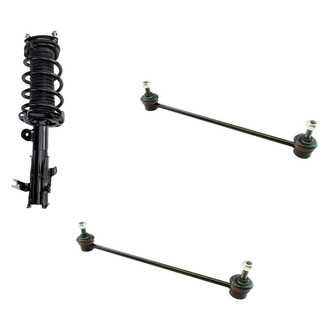 TRQ® - Front Passenger Side Complete Strut Assembly and Stabilizer Bar Link Kit