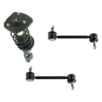 TRQ® - Rear Passenger Side Complete Strut Assembly and Stabilizer Bar Link Kit