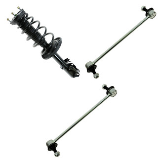 TRQ® - Rear Passenger Side Complete Strut Assembly and Stabilizer Bar Link Kit