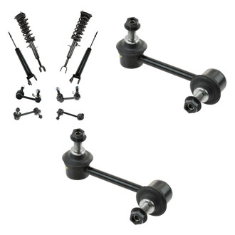 TRQ® - Rear Passenger Side Complete Strut Assembly and Stabilizer Bar Link Kit