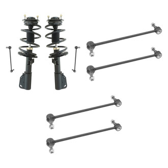 TRQ® BNDL-132694 - Front Complete Strut Assemblies and Stabilizer Bar Link Kit
