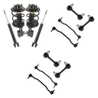 TRQ® - Front and Rear Complete Strut Assemblies and Stabilizer Bar Link Kit