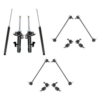 TRQ® - Front and Rear Shock Absorbers and Stabilizer Bar Link Kit