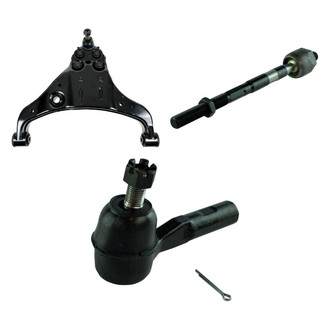 TRQ® - Front Driver Side Lower Control Arm with Ball Joint and Tie Rod End Kit