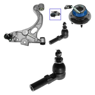 TRQ® - Front Driver Side Lower Control Arm with Ball Joint and Tie Rod End Kit