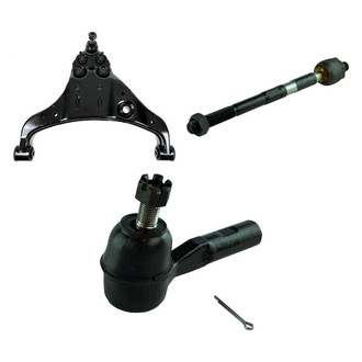 TRQ® - Front Passenger Side Lower Control Arm with Ball Joint and Tie Rod End Kit