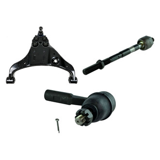 TRQ® - Front Passenger Side Lower Control Arm with Ball Joint and Tie Rod End Kit
