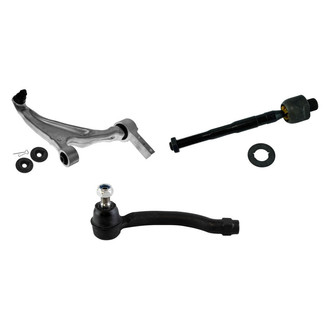 TRQ® - Front Passenger Side Lower Control Arm with Ball Joint and Tie Rod End Kit