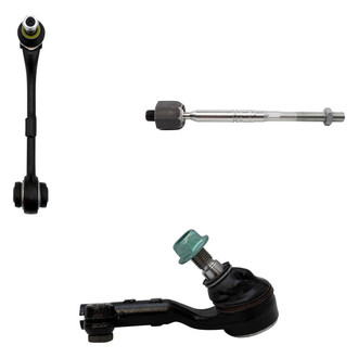 TRQ® - Front Passenger Side Lower Control Arm with Ball Joint and Tie Rod End Kit