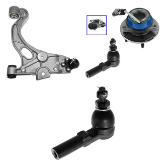 TRQ® - Front Passenger Side Lower Control Arm with Ball Joint and Tie Rod End Kit