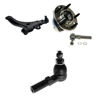TRQ® - Front Passenger Side Lower Control Arm with Ball Joint and Tie Rod End Kit